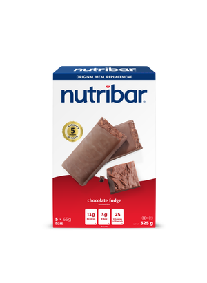 Nutribar Chocolate Fudge Original Meal Replacement Bar - 5 Pack