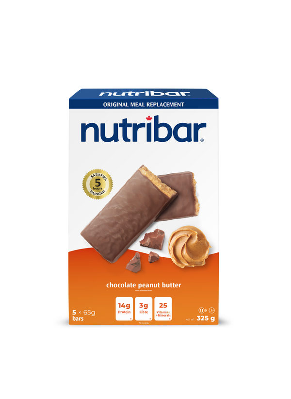 Nutribar Chocolate Peanut Butter Original Meal Replacement Bar - 5 Pack