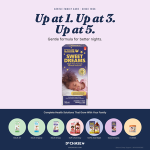 Advertisement for D'Chase Sweet Dreams product with text and branding elements.