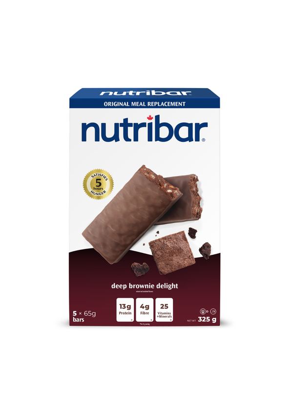 Nutribar Deep Brownie Delight Original Meal Replacement Bar - 5 Pack