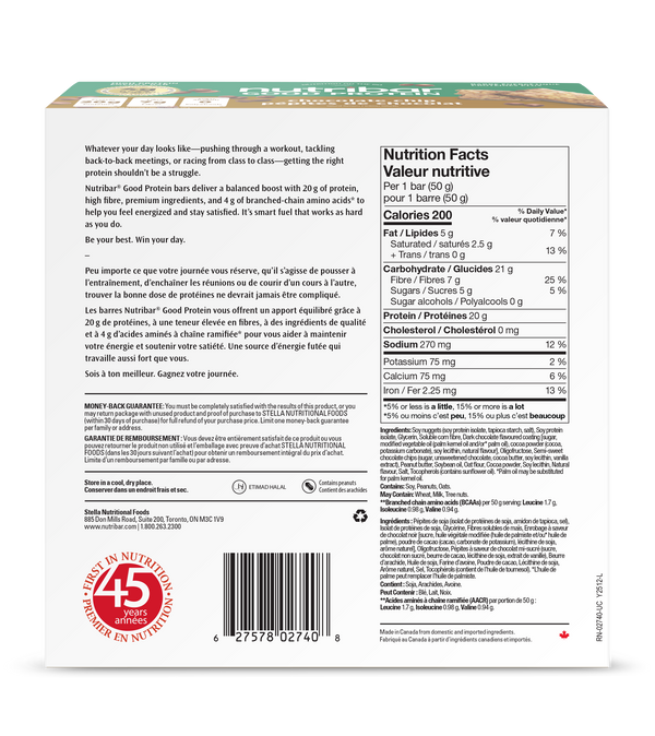 Nutribar Chocolate Chip - Good Protein High Energy Bar - 12 Pack