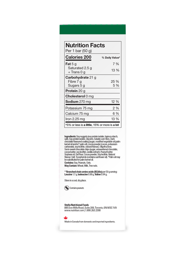 Nutribar Chocolate Chip - Good Protein High Energy Bar - 4 Pack