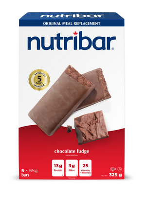 Nutribar Chocolate Fudge Original Meal Replacement Bar - 5 Pack