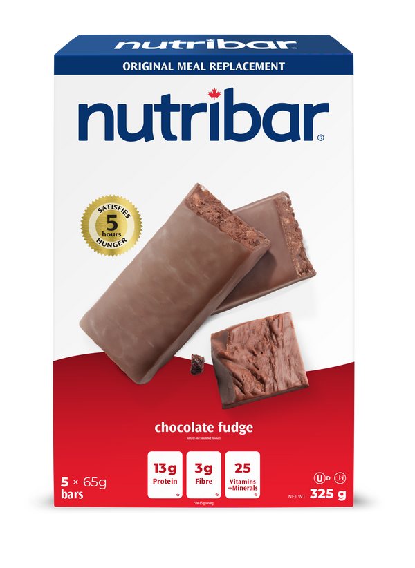 Nutribar Chocolate Fudge Original Meal Replacement Bar - 5 Pack