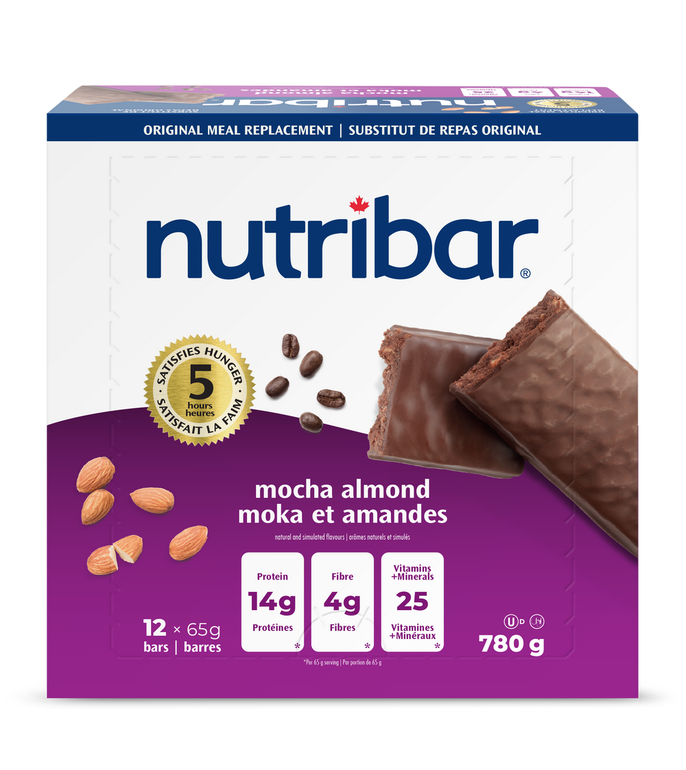 Nutribar Mocha Almond Original Meal Replacement Bar - 12 Pack