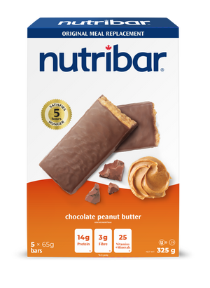 Nutribar Chocolate Peanut Butter Original Meal Replacement Bar - 5 Pack