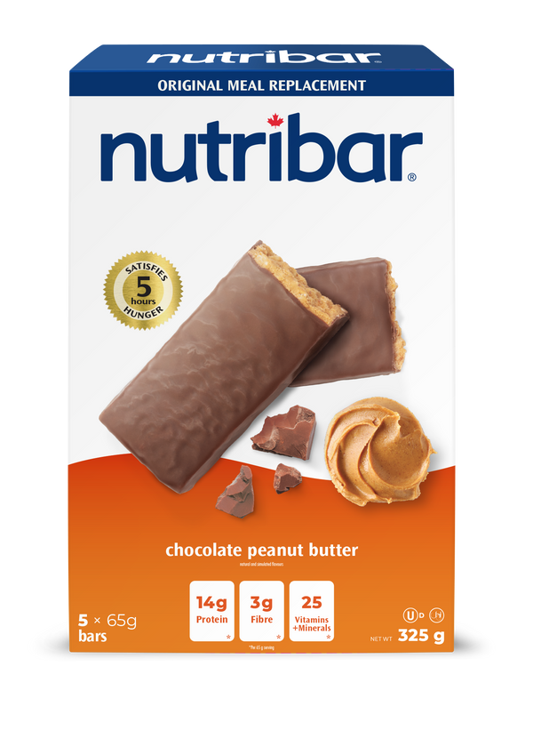 Nutribar Chocolate Peanut Butter Original Meal Replacement Bar - 5 Pack