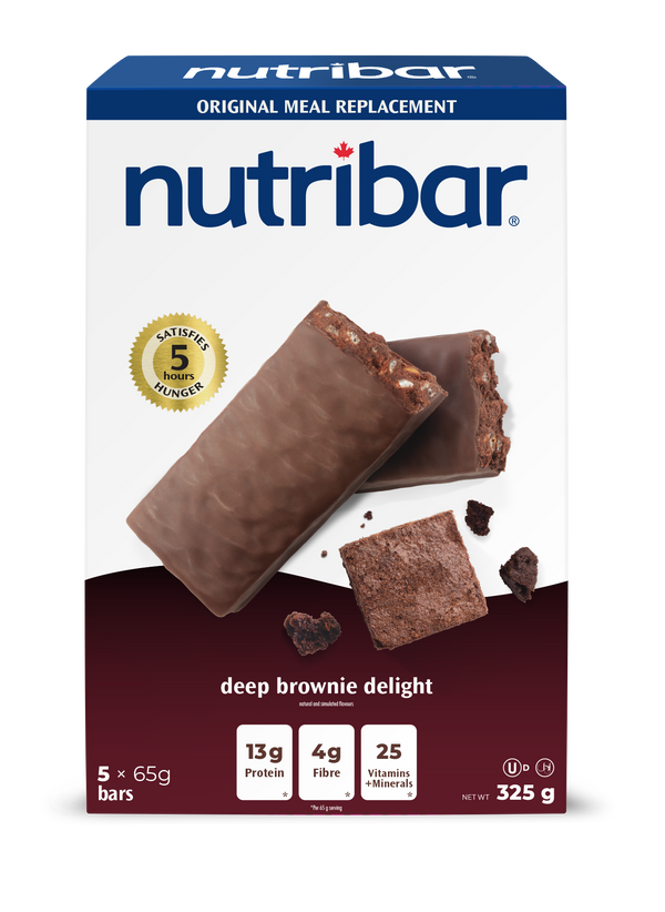 Nutribar Deep Brownie Delight Original Meal Replacement Bar - 5 Pack
