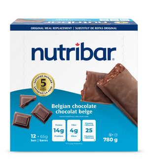 Nutribar Belgian Chocolate Original Meal Replacement Bar - 12 Pack
