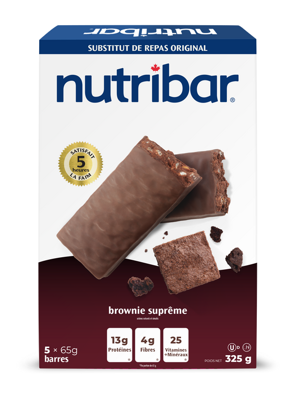Nutribar Deep Brownie Delight Original Meal Replacement Bar - 5 Pack