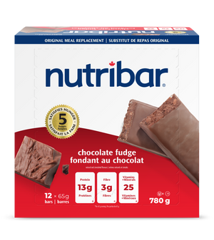 Nutribar Chocolate Fudge Original Meal Replacement Bar - 12 Pack