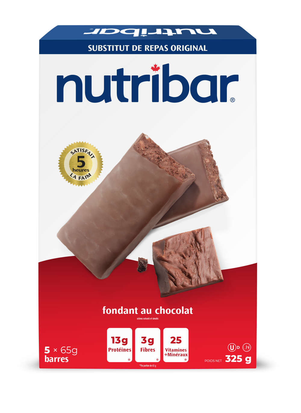Nutribar Chocolate Fudge Original Meal Replacement Bar - 5 Pack
