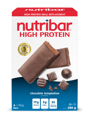 Nutribar High Protein Chocolate Temptation Original Meal Replacement Bar - 4 Pack