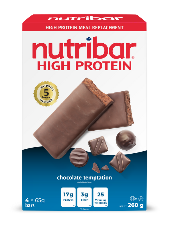Nutribar High Protein Chocolate Temptation Original Meal Replacement Bar - 4 Pack