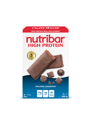 Nutribar High Protein Chocolate Temptation Original Meal Replacement Bar - 4 Pack